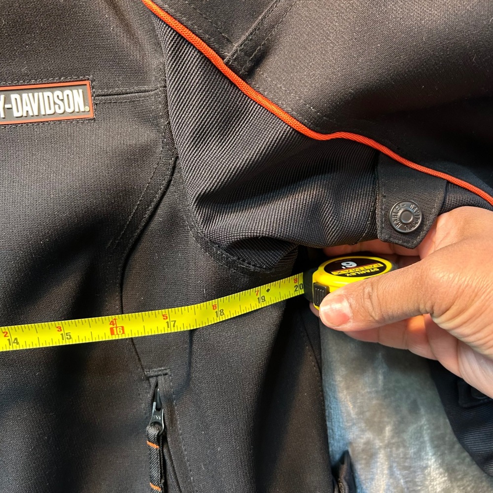 Harley-Davidson Womens XL Black Orange Piping Mesh Riding Jacket Motorclothes - Picture 9 of 11